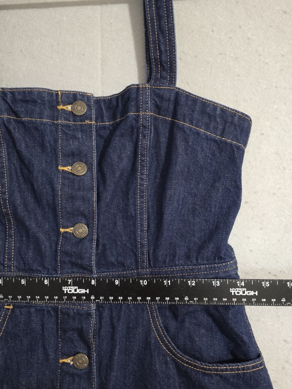 Levi's Womens Orange Tab Button Down Mini Overall Jumper Dress Size Small - Picture 4 of 11